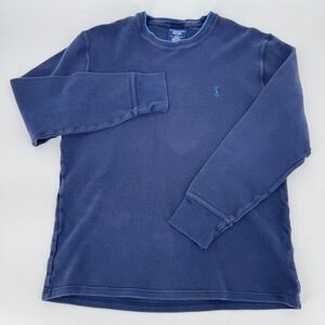 Polo Ralph Lauren Men's Waffle Knit‎ Sleep Shirt Navy Blue L 100% Cotton